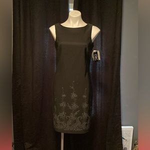 Vintage Rampage mid-century style tapered fit keyhole back paisley panel dress 6